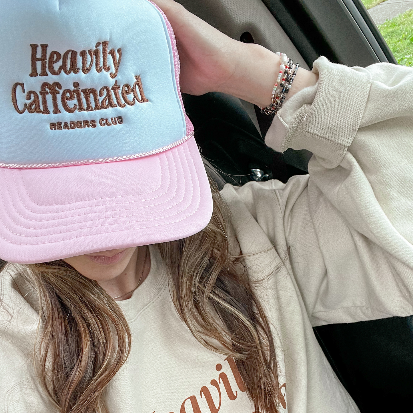 Heavily Caffeinated Embroidered Trucker Hat