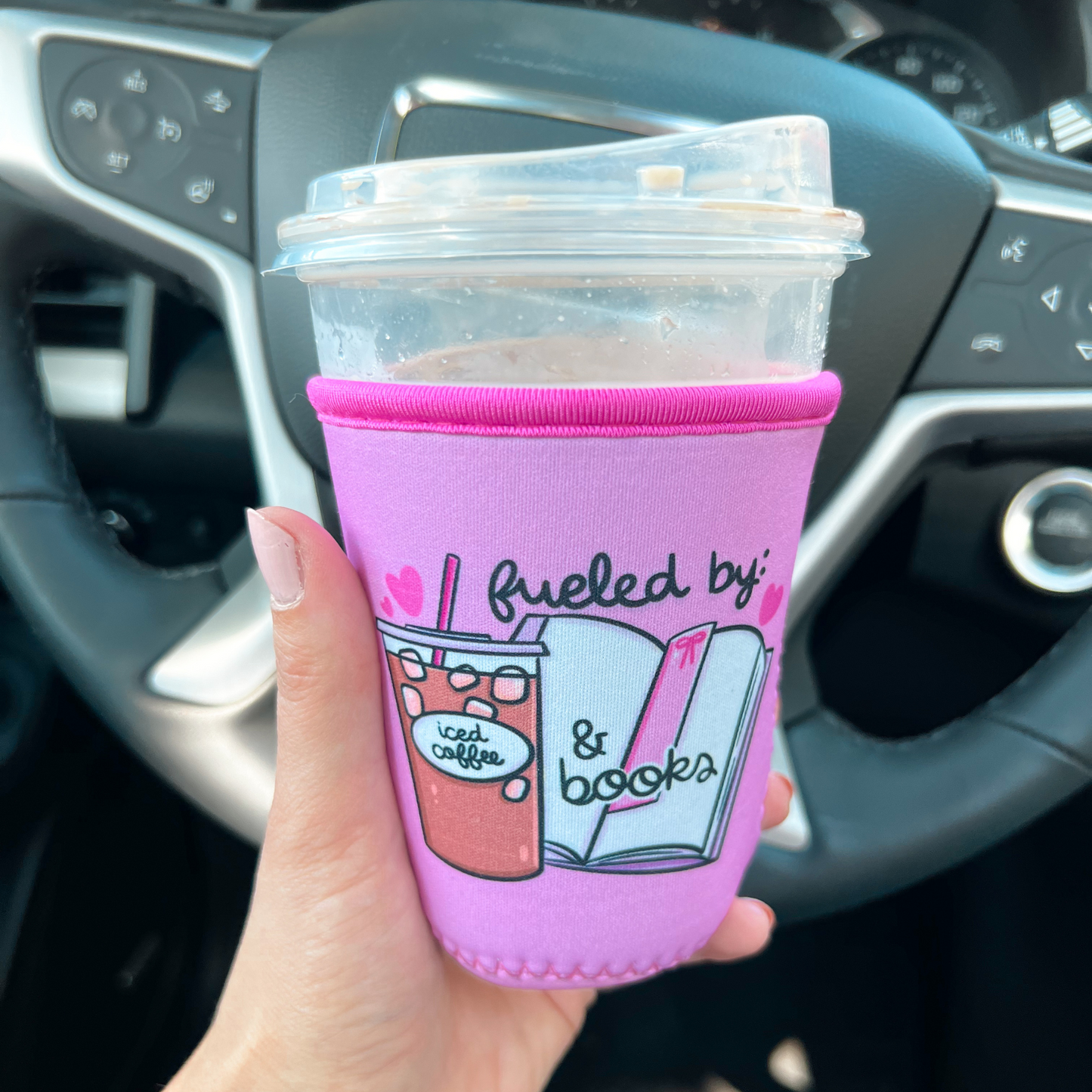 Fueled By Iced Coffee & Books Drink Sleeve