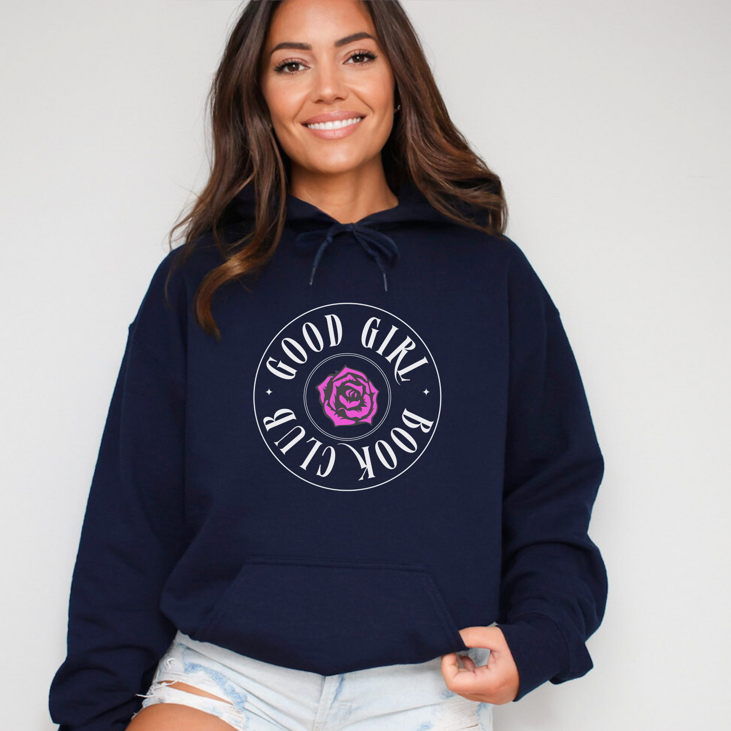 Good Girl Book Club Hoodie - BLACK/NAVY