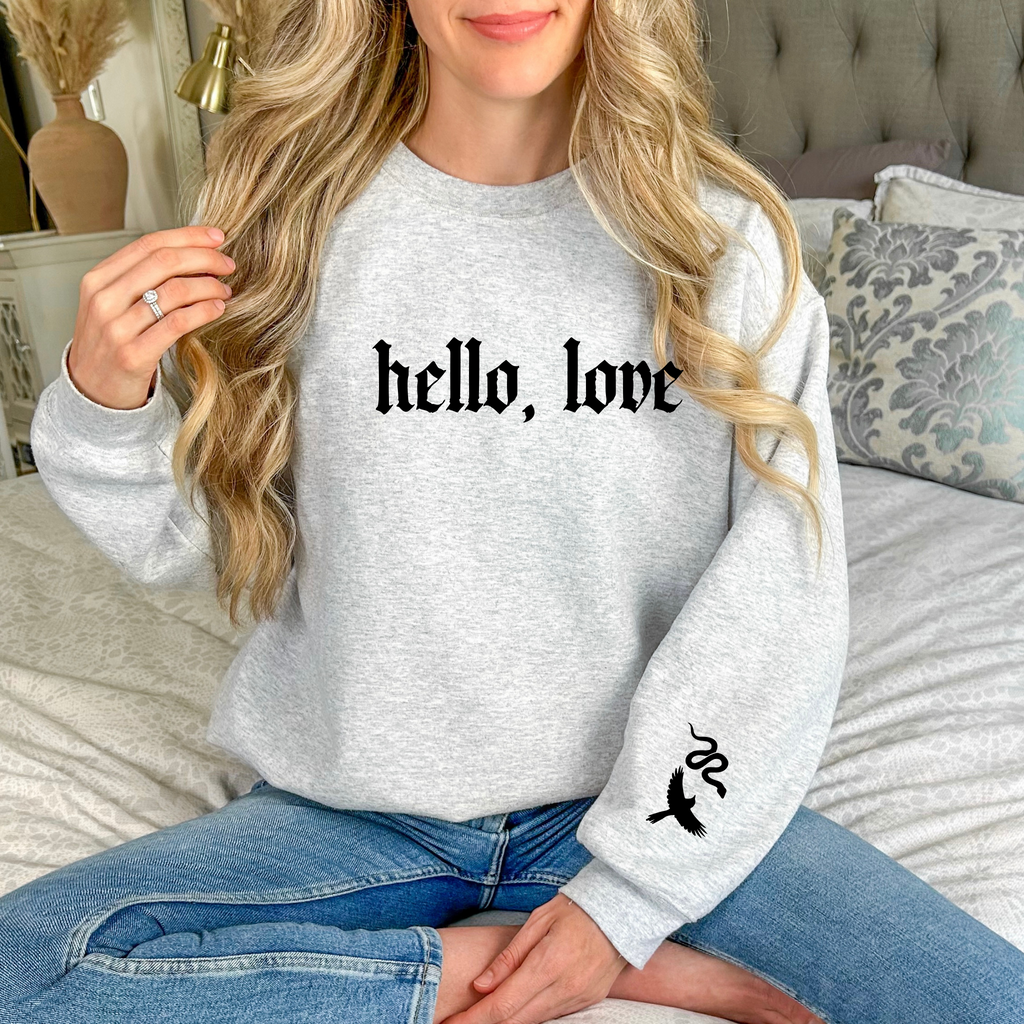 Hello, Love Embroidered Sweatshirt
