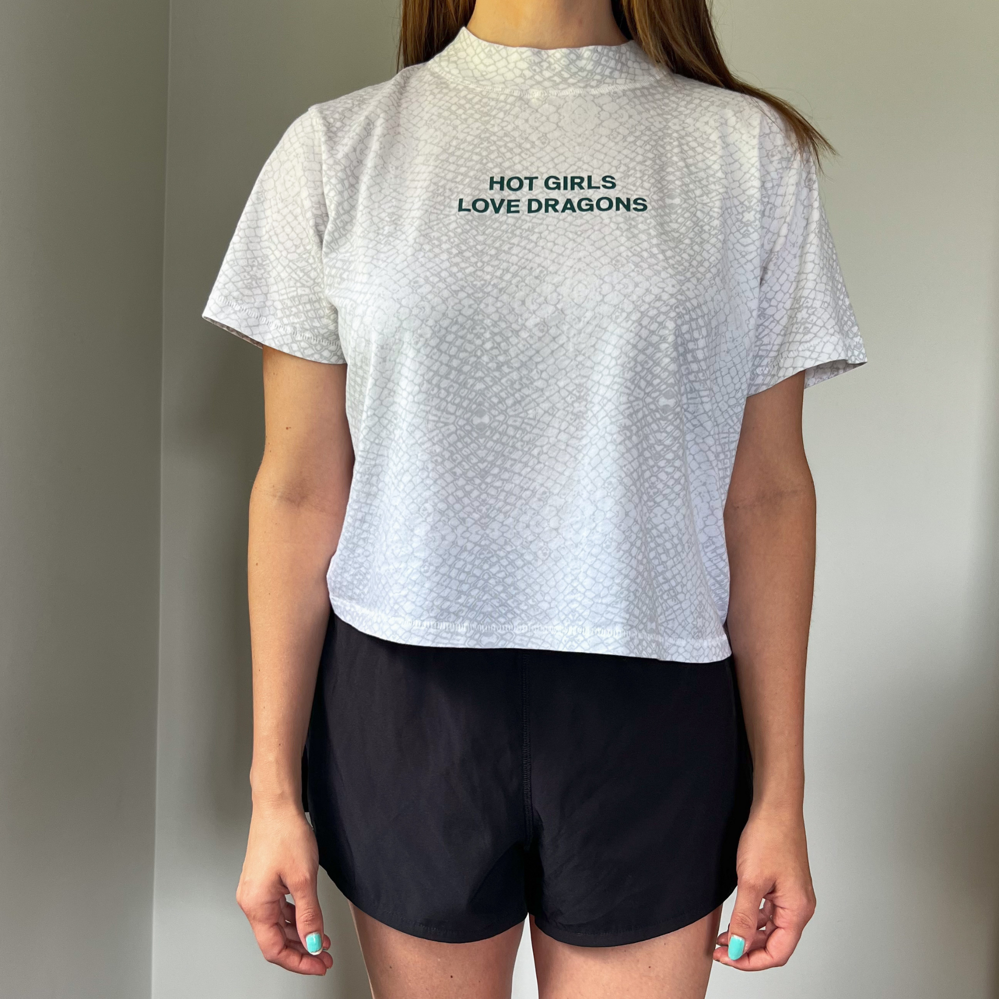 Hot Girls Love Dragons Boxy Cropped Tee