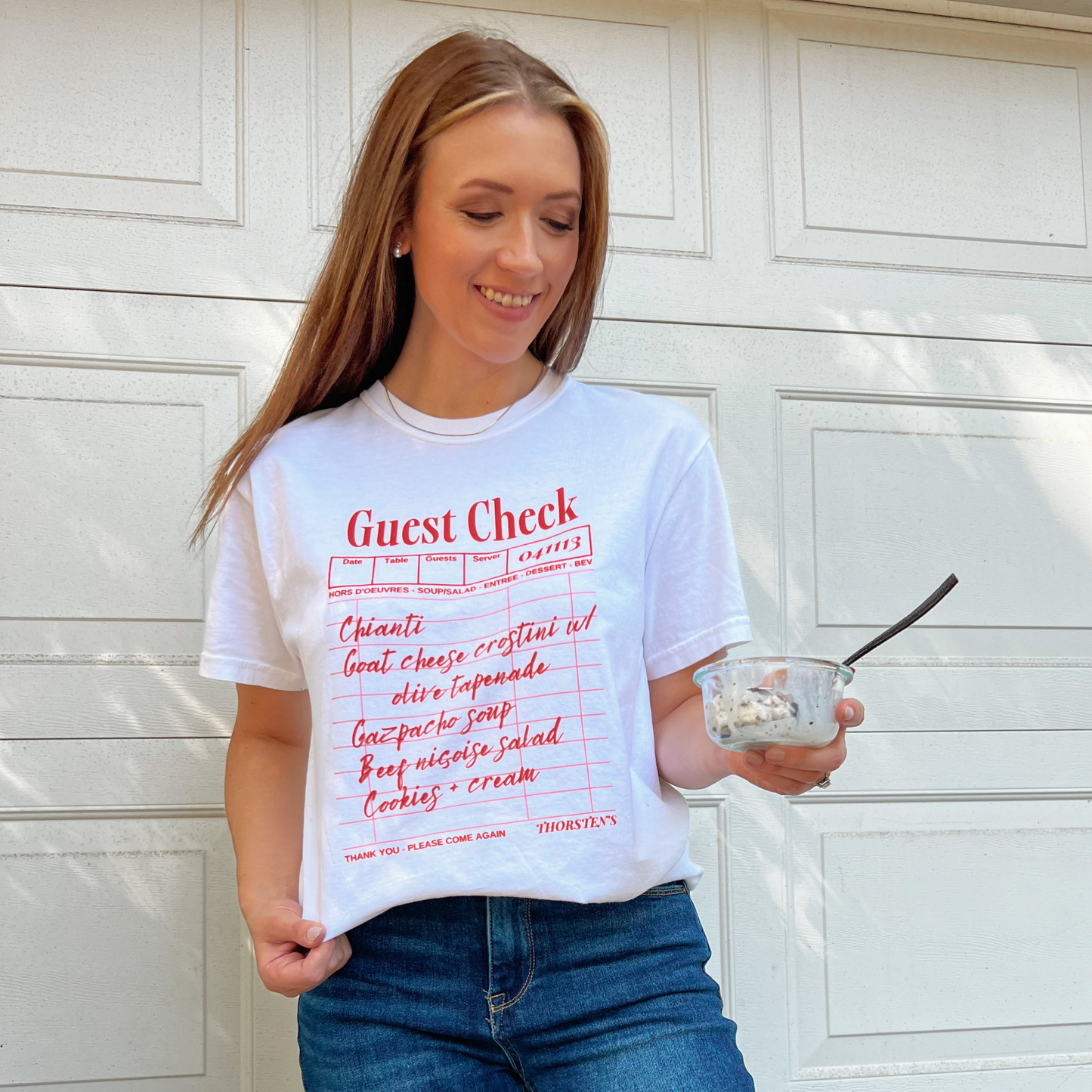 Thorsten's Guest Check Tee - WHITE