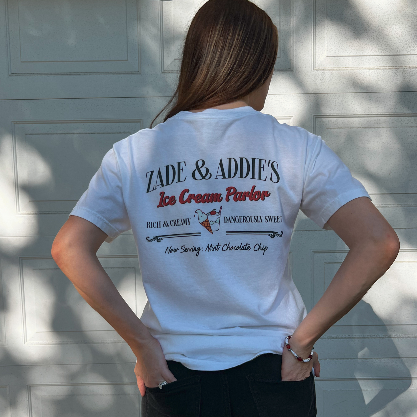 Zade & Addie's Ice Cream Parlor Tee - WHITE