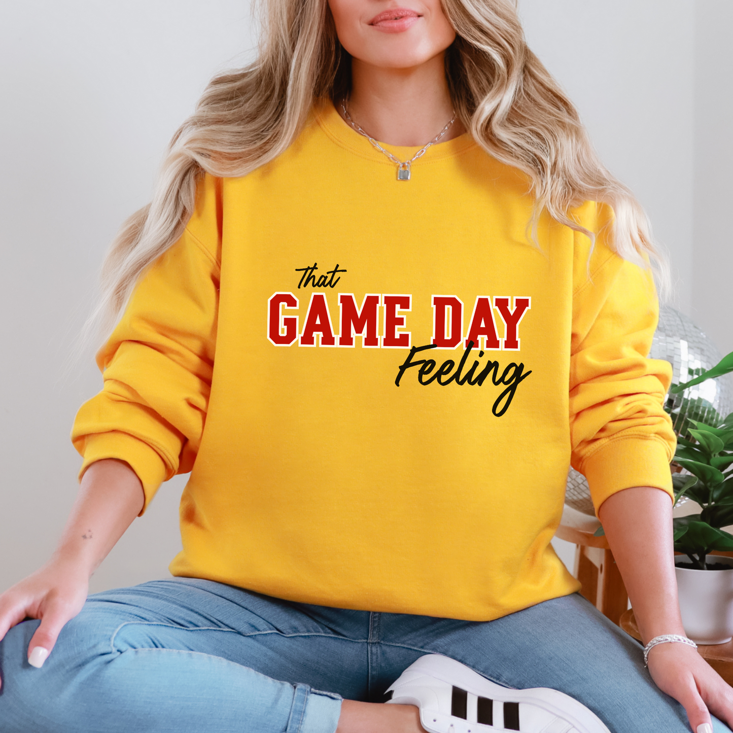 Game Day Feeling Sweatshirt - RED/BLACK