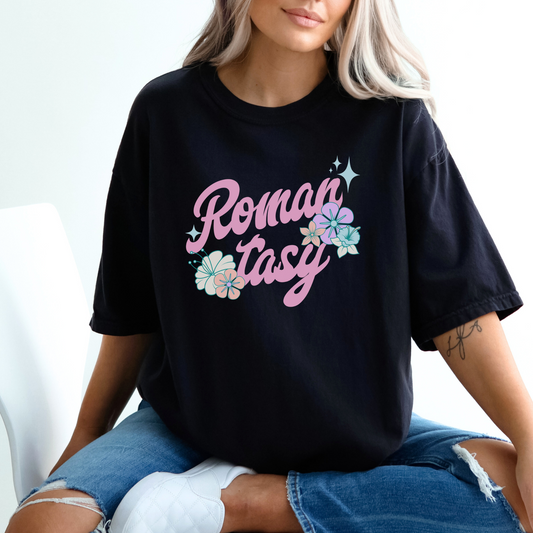 Romantasy Tee - BLACK/BLUE SPRUCE