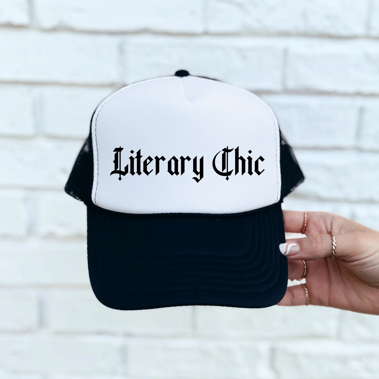 Literary Chic - Embroidered Trucker Hat