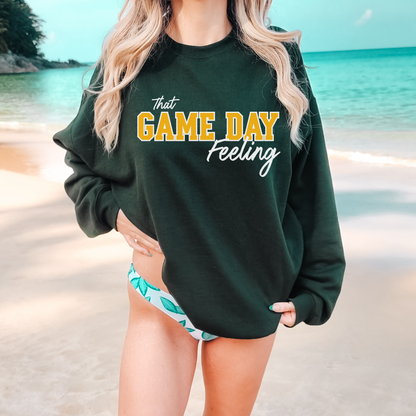 Game Day Feeling Sweatshirt - GOLD/WHITE