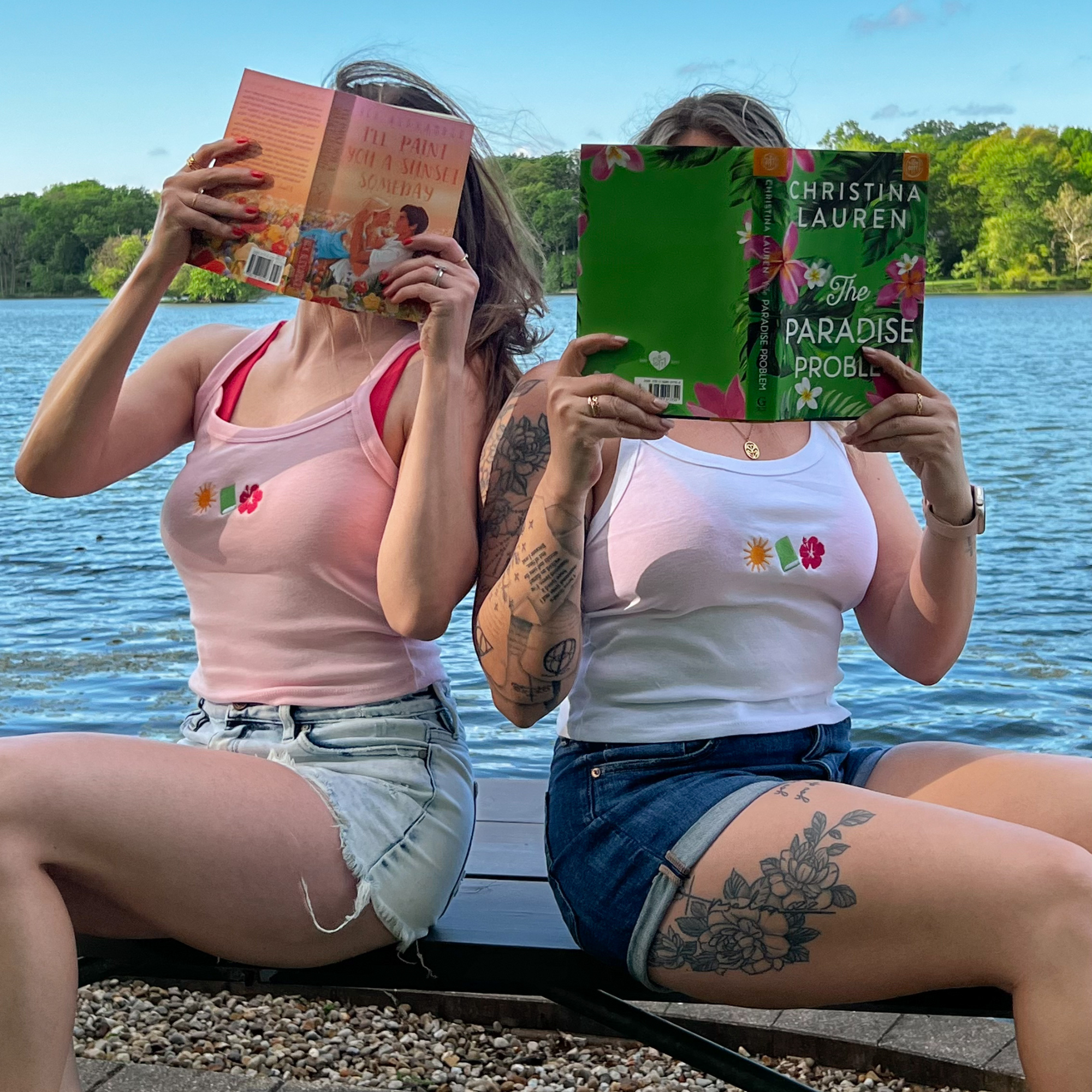 Book Girl Summer Embroidered Tank Top