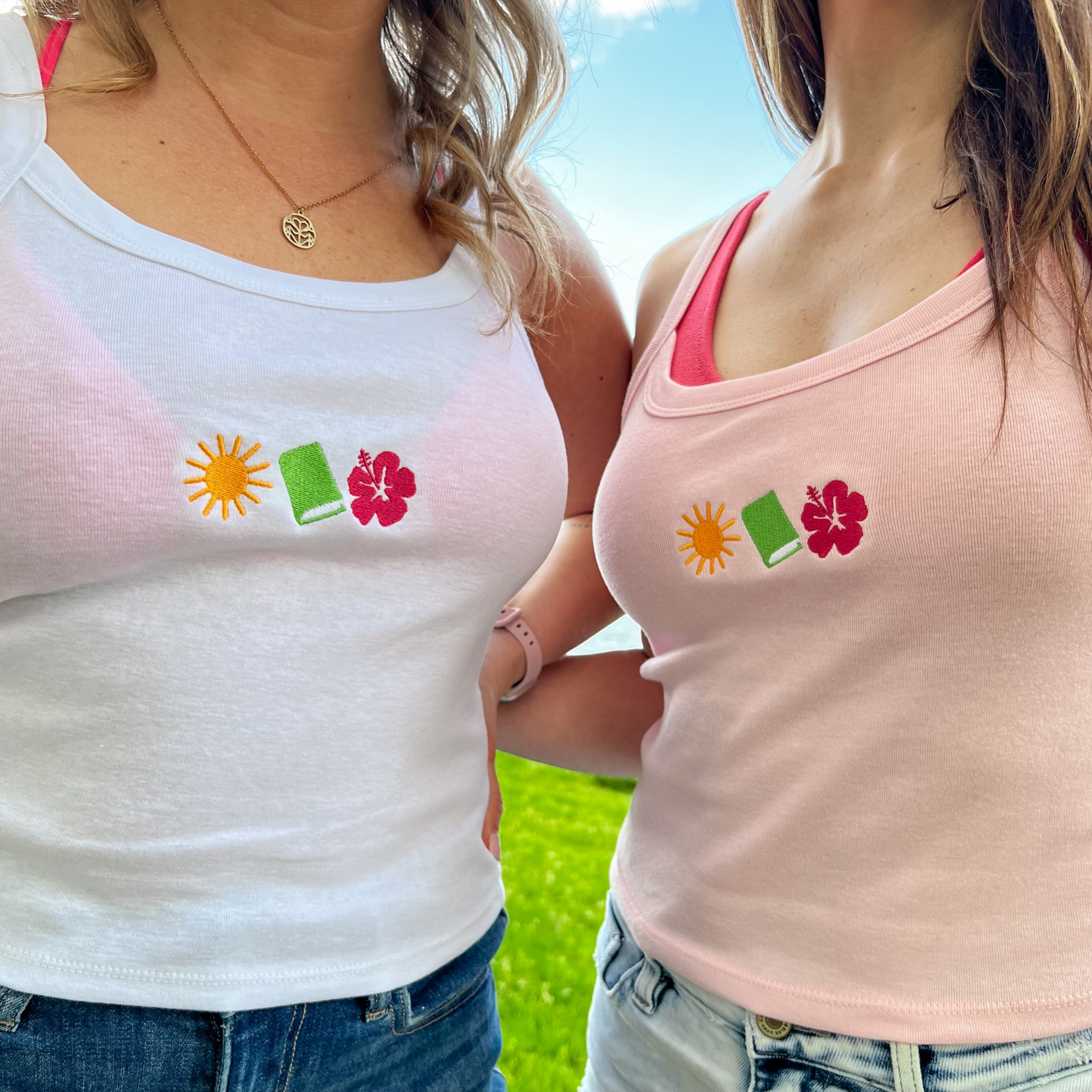 Book Girl Summer Embroidered Tank Top