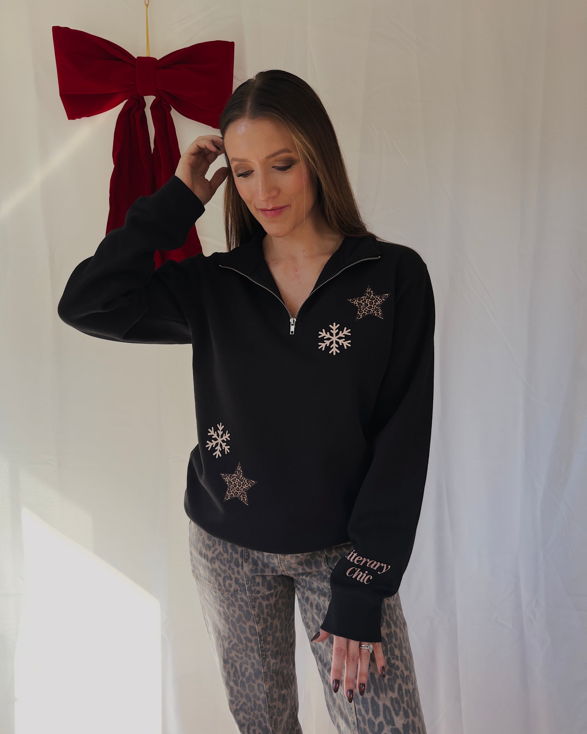 Leopard Stars Quarter Zip