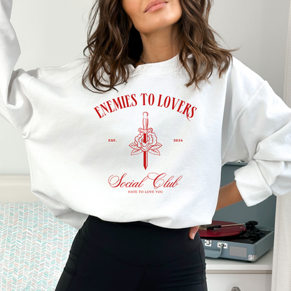 Enemies To Lovers Social Club Sweatshirt - GREY/WHITE