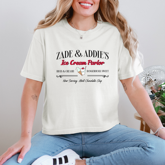 Zade & Addie's Ice Cream Parlor Cropped Tee