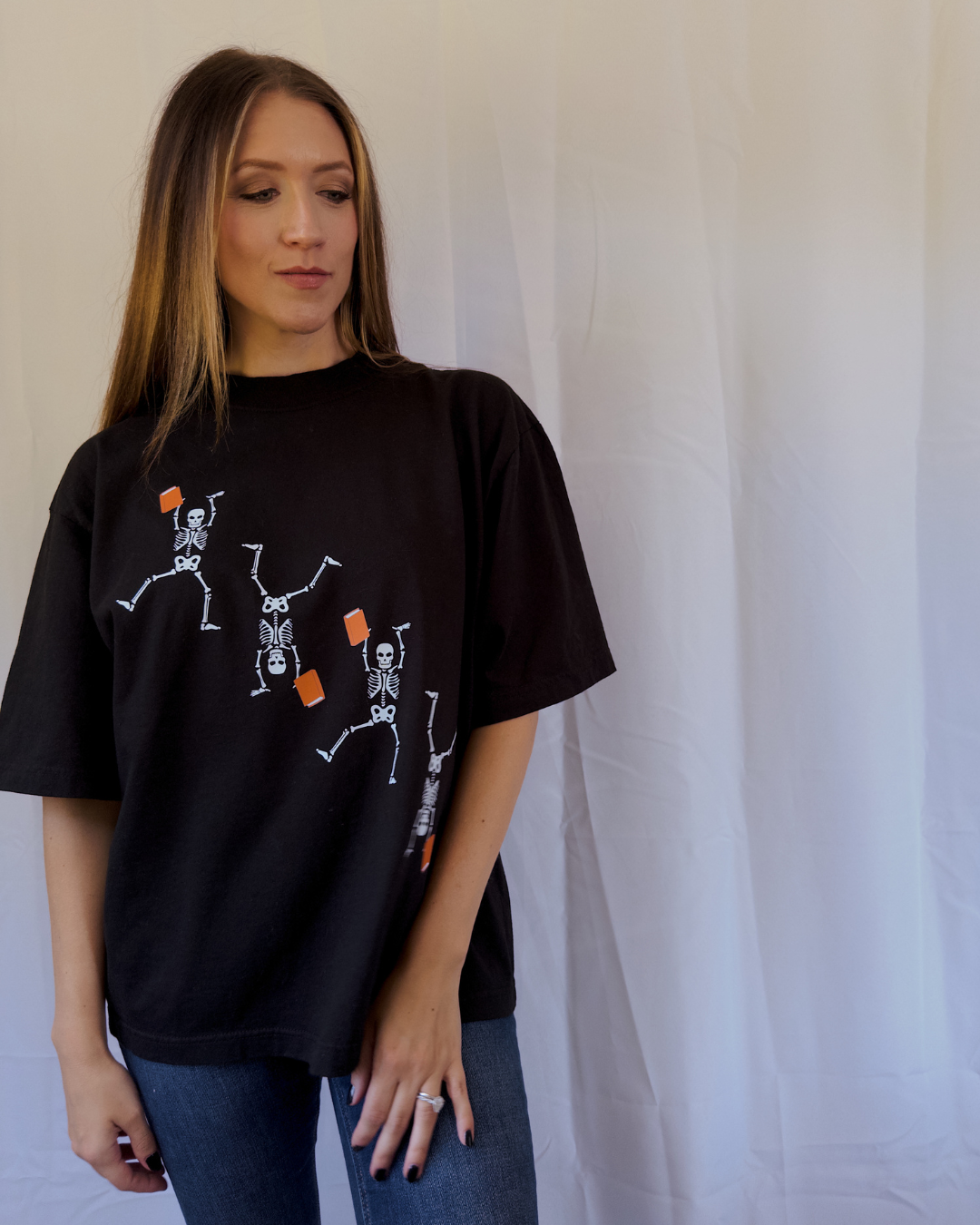 Bookish Skellies Oversized Box Tee