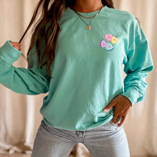 Cowboy Candy Hearts Sweatshirt