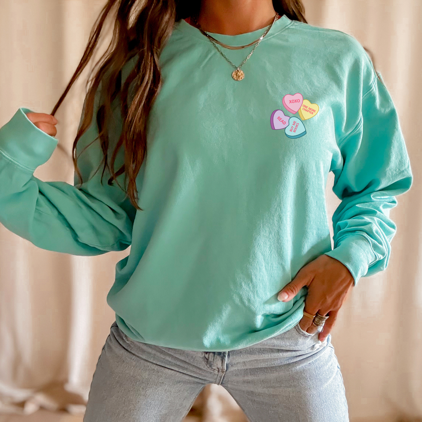 Bookish Candy Hearts Sweatshirt