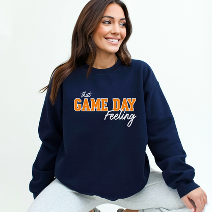 Game Day Feeling Sweatshirt - ORANGE/WHITE