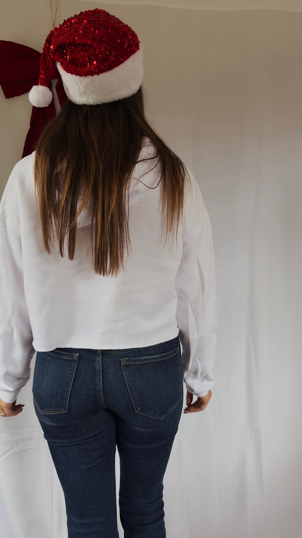 Santa's Good Girl Cropped Hoodie