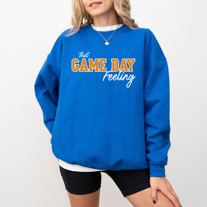 Game Day Feeling Sweatshirt - ORANGE/WHITE