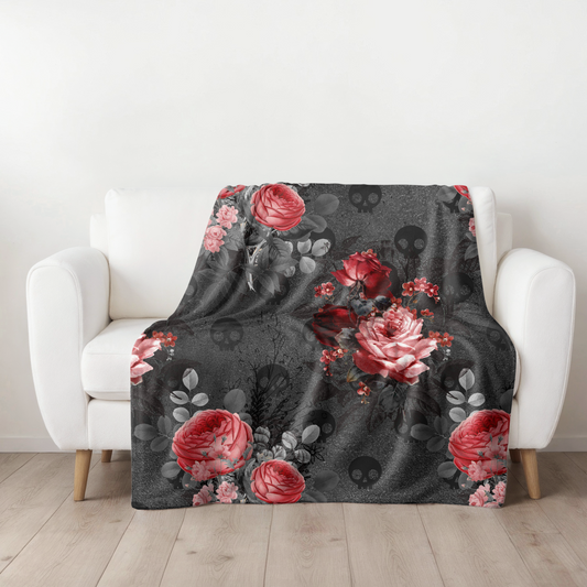 Dark Roses - Minky Blanket - 30" x 40"