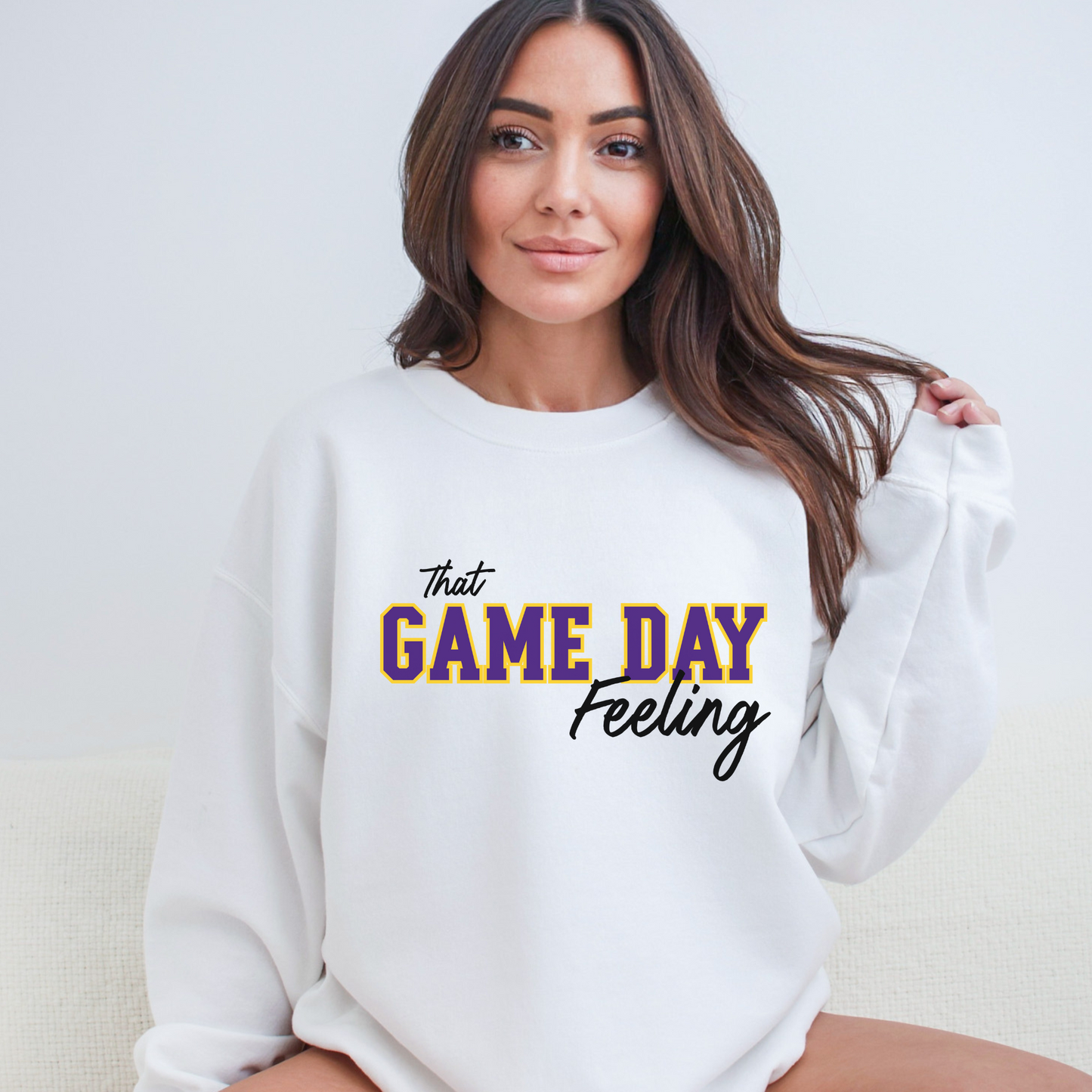 Game Day Feeling Sweatshirt - PURPLE/GOLD