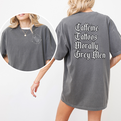 Caffeine Tattoos Morally Grey Men Tee