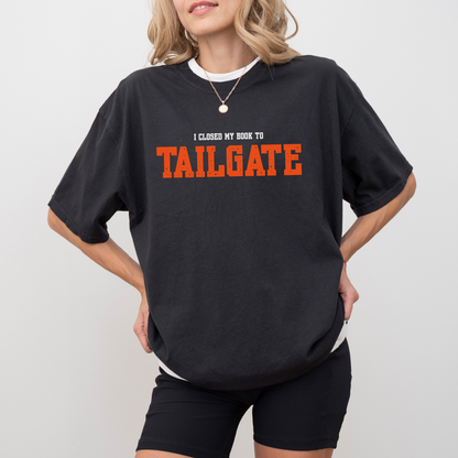 Closed My Book To Tailgate Tee - ORANGE