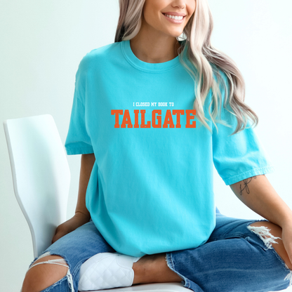 Closed My Book To Tailgate Tee - ORANGE