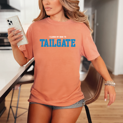 Closed My Book To Tailgate Tee - BLUE