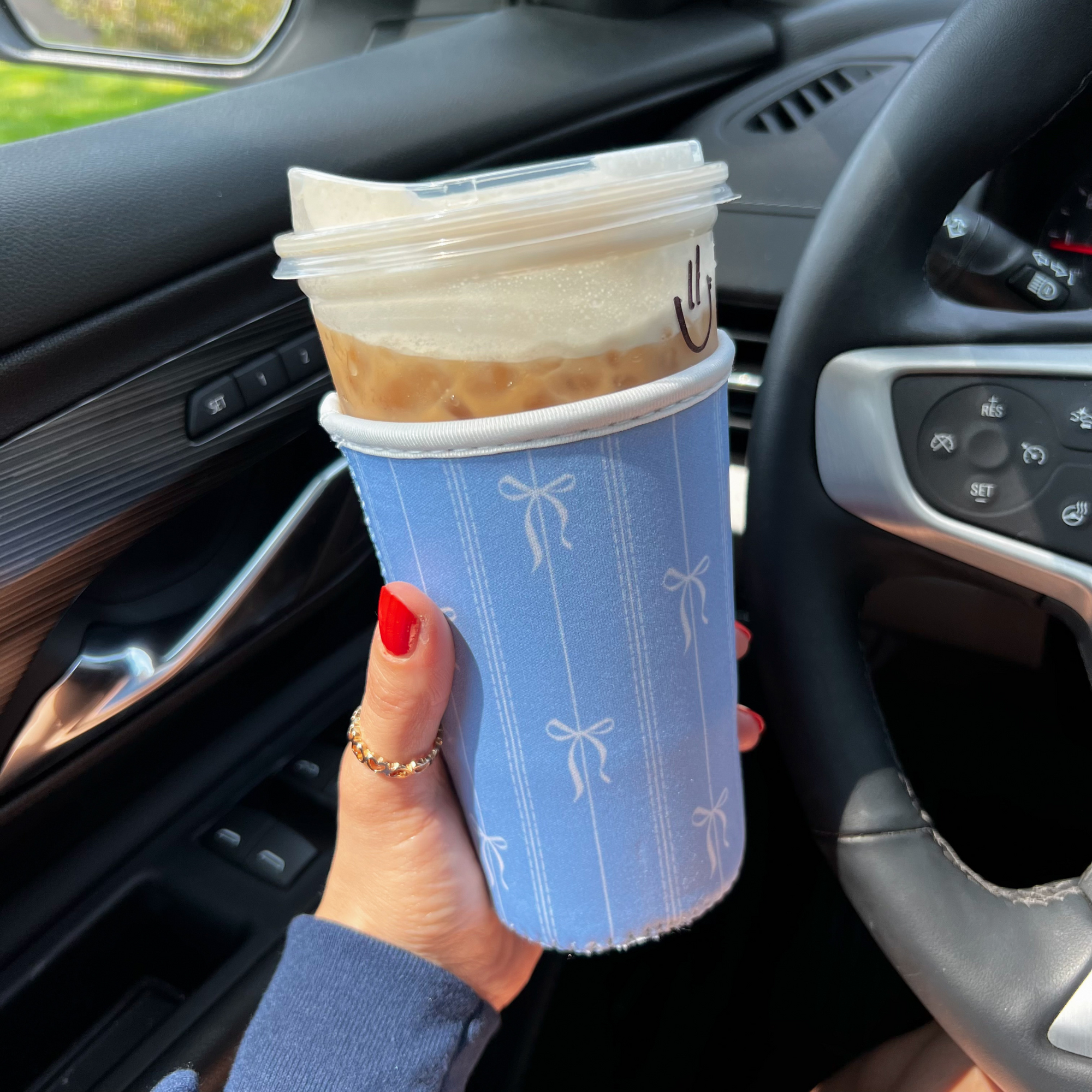 Coastal Blue Bows Drink Sleeve