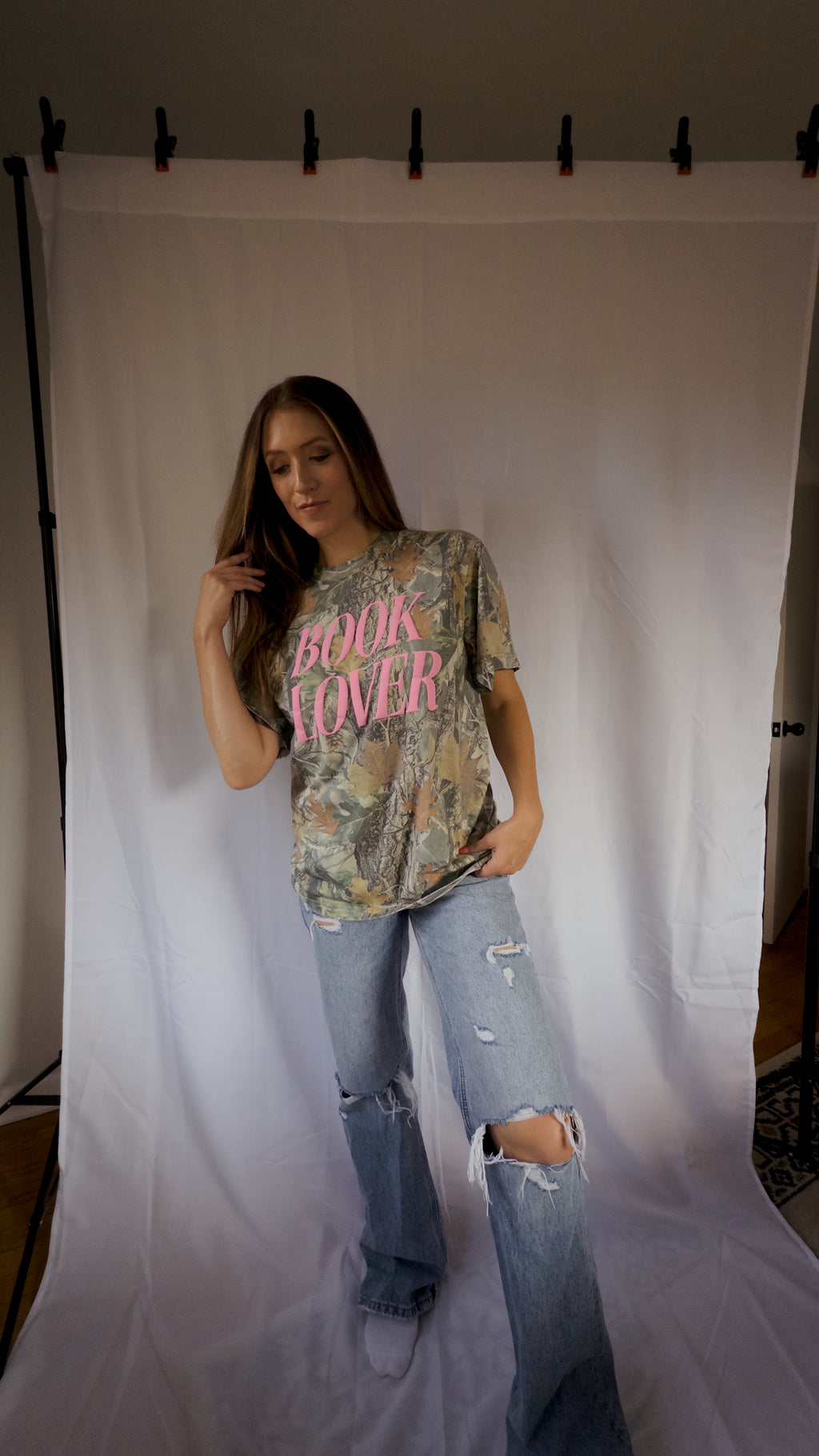 Book Lover Vintage Camo Tee