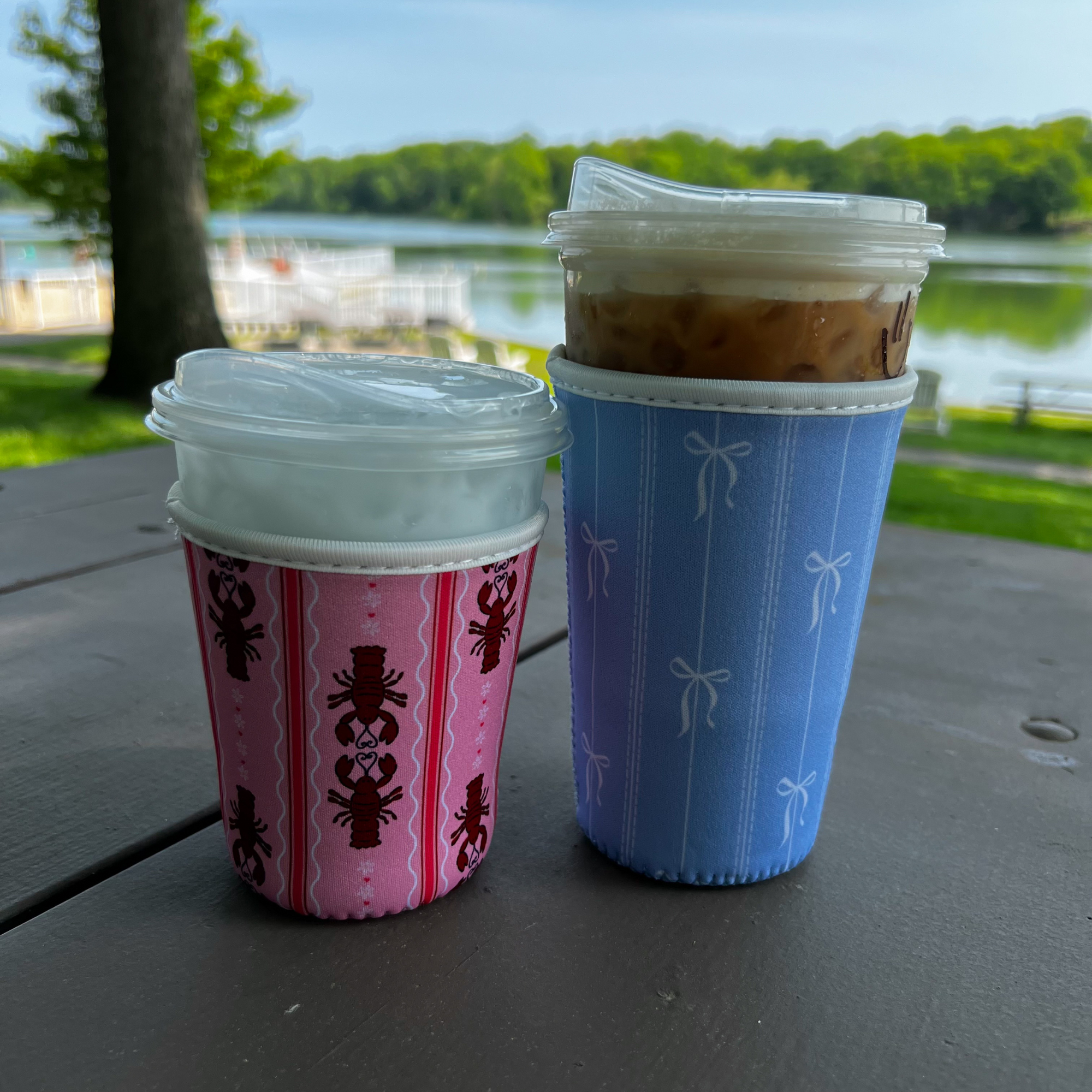 Coastal Blue Bows Drink Sleeve