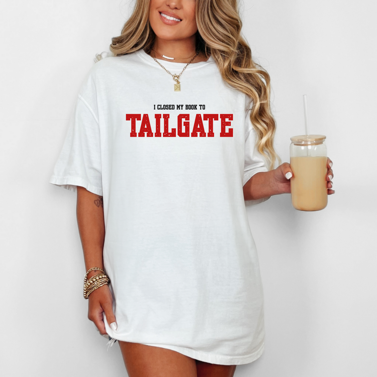 Closed My Book To Tailgate Tee - RED