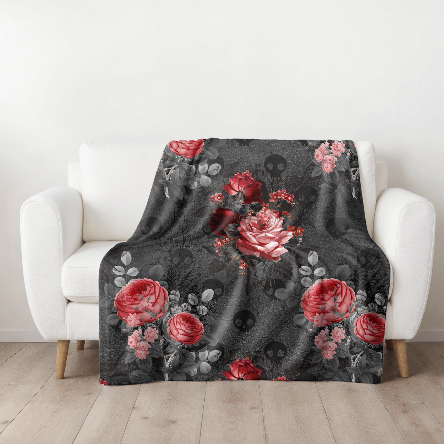 Dark Roses - Minky Blanket - 50" x 60"