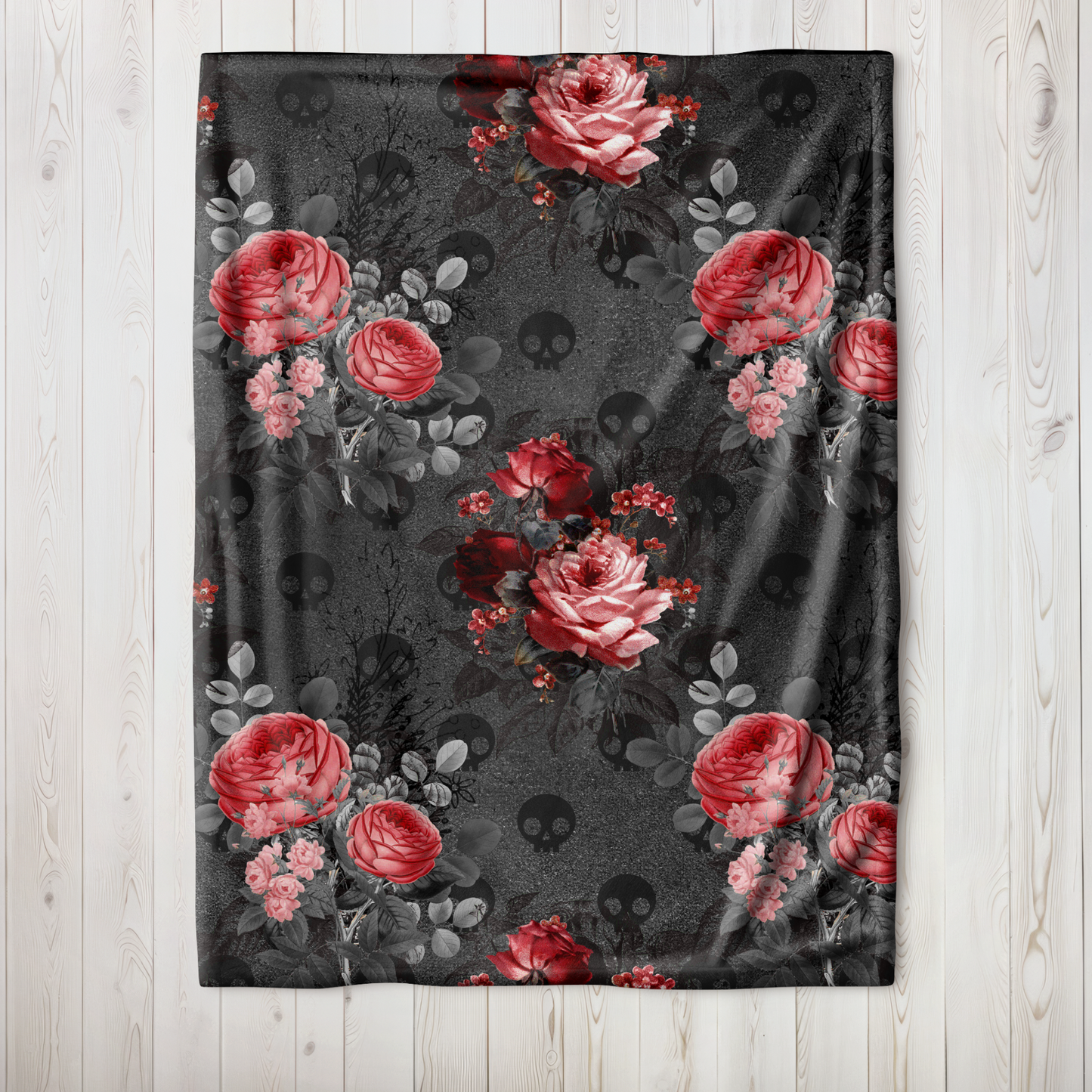 Dark Roses - Minky Blanket - 50" x 60"