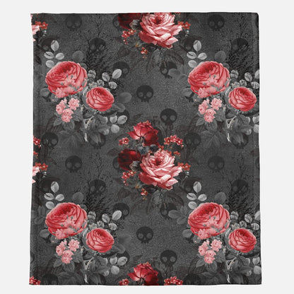 Dark Roses - Minky Blanket - 50" x 60"