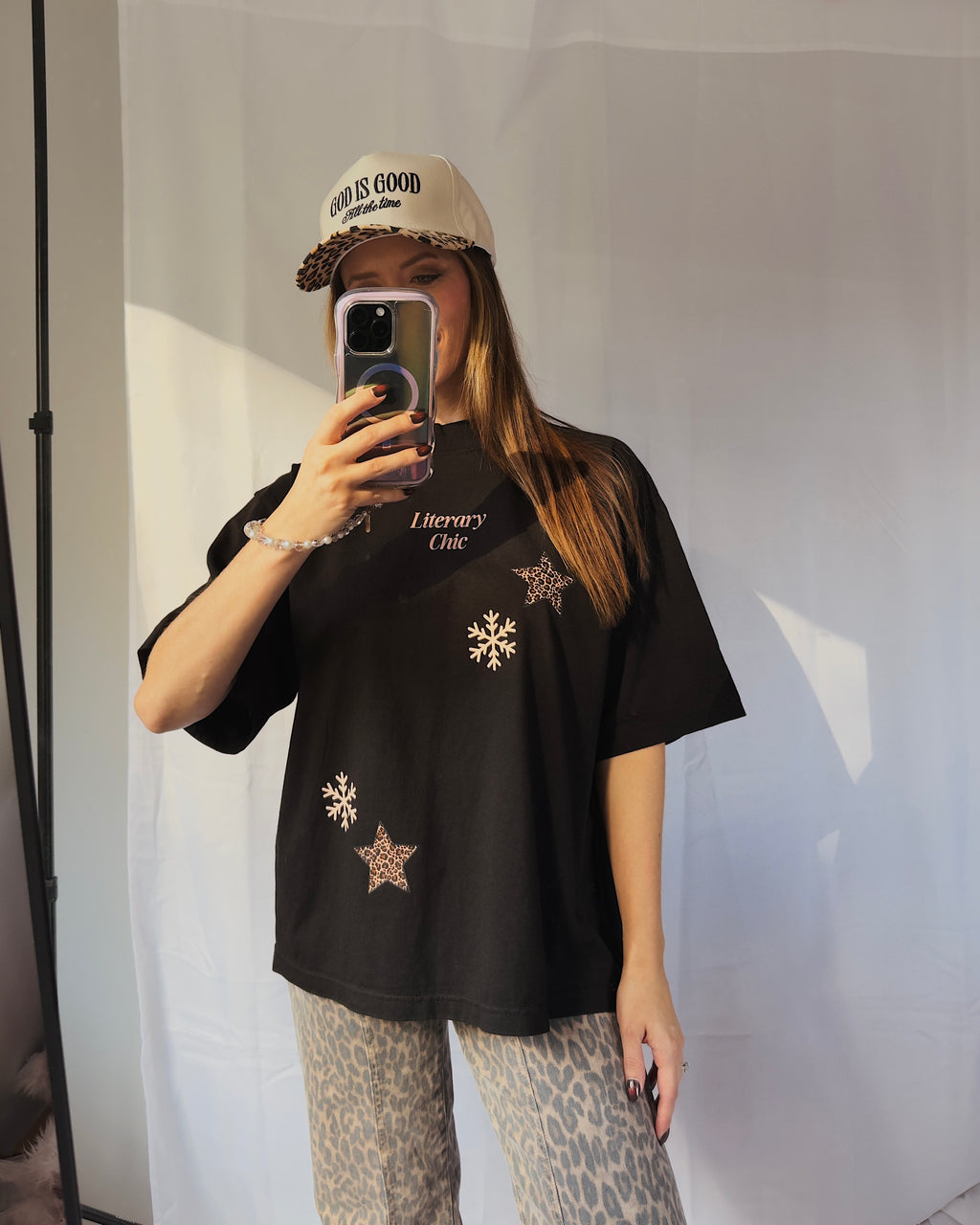 Sample - Leopard Stars Oversized Box Tee