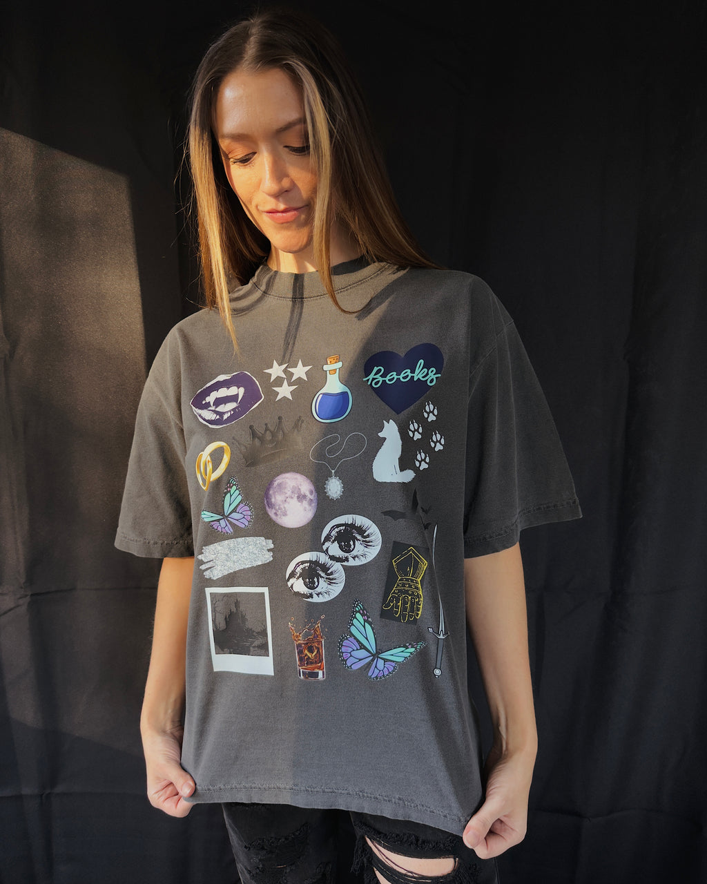 Dark Romantasy Moodboard Box Tee