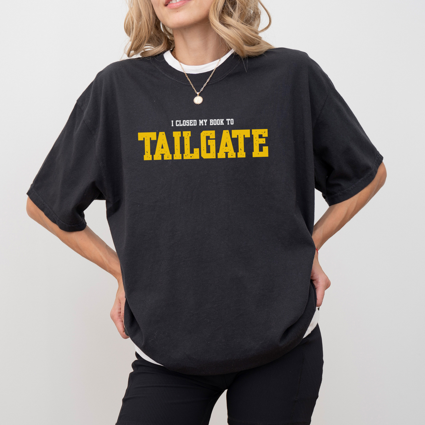 Closed My Book To Tailgate Tee - YELLOW