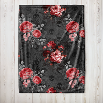 Dark Roses - Minky Blanket - 60" x 80"