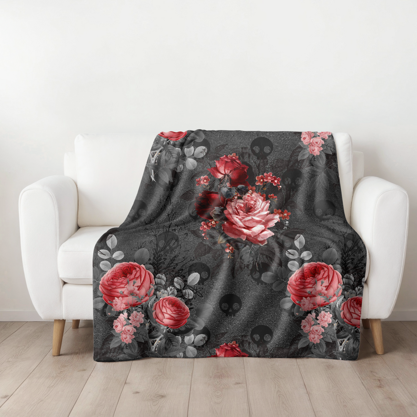 Dark Roses - Minky Blanket - 60" x 80"