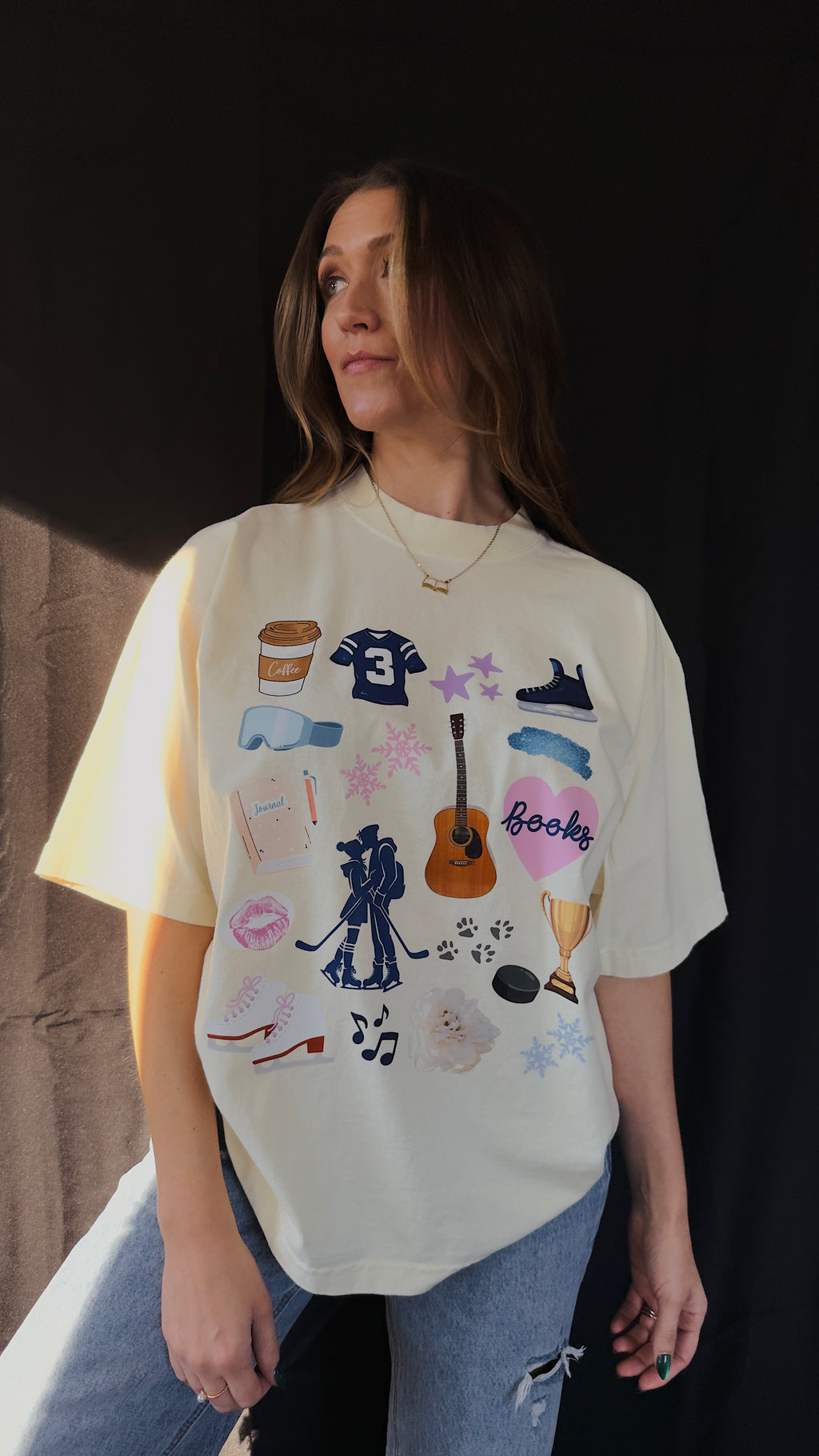 Winter Sports Romance Moodboard Box Tee