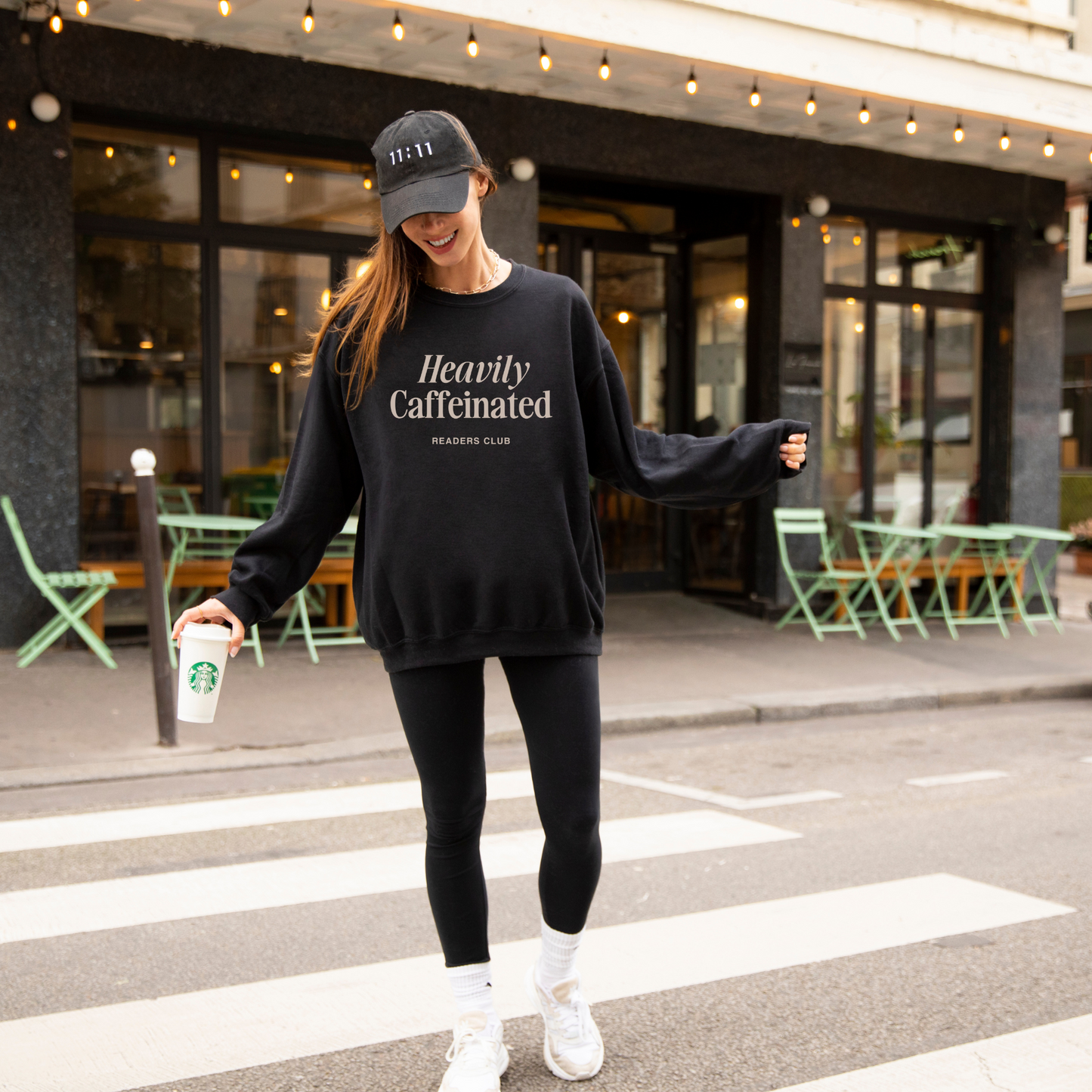 Heavily Caffeinated Sweatshirt - BLACK