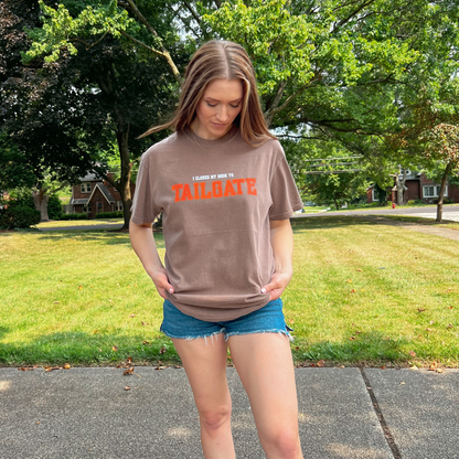 Closed My Book To Tailgate Tee - ORANGE