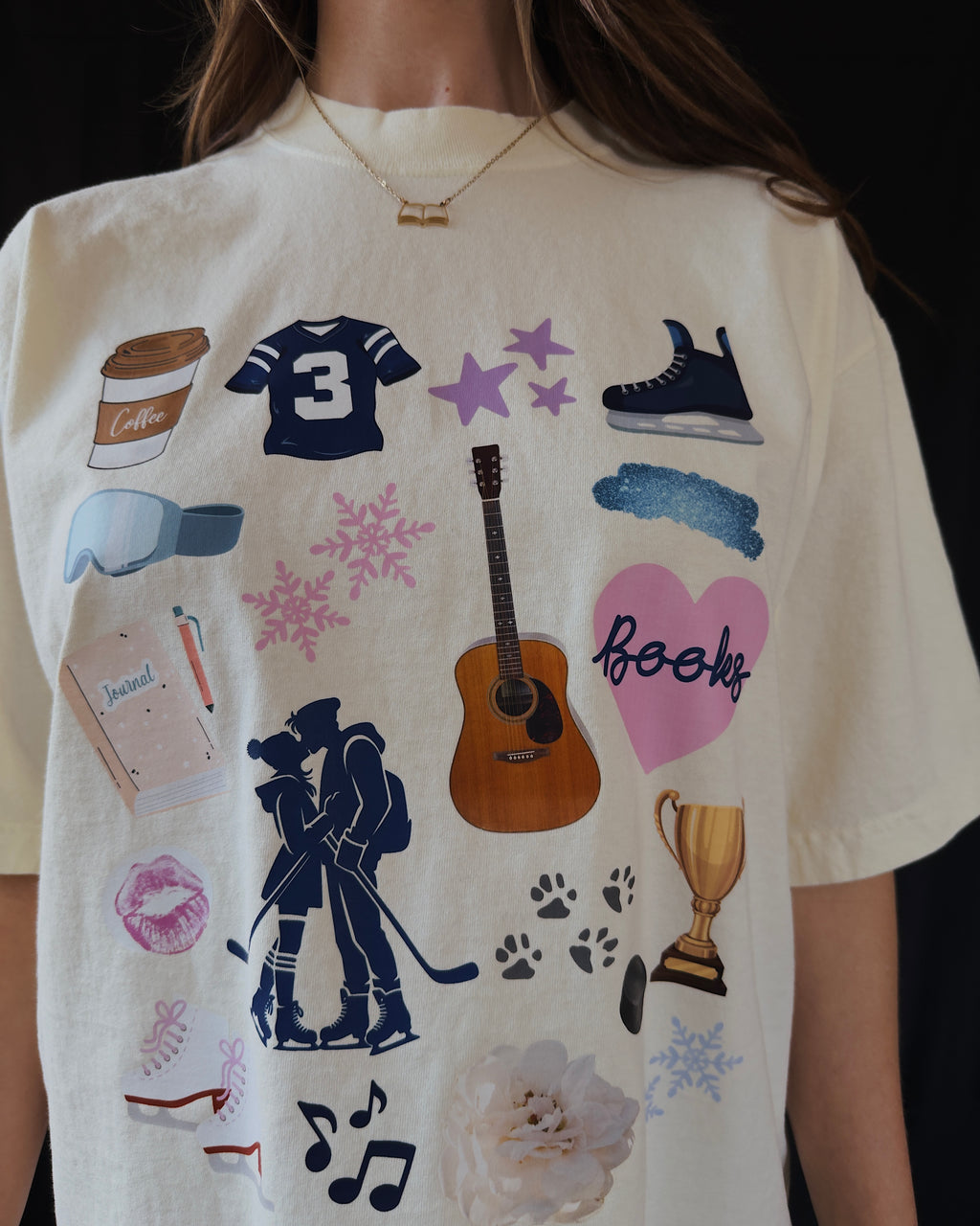 Winter Sports Romance Moodboard Box Tee