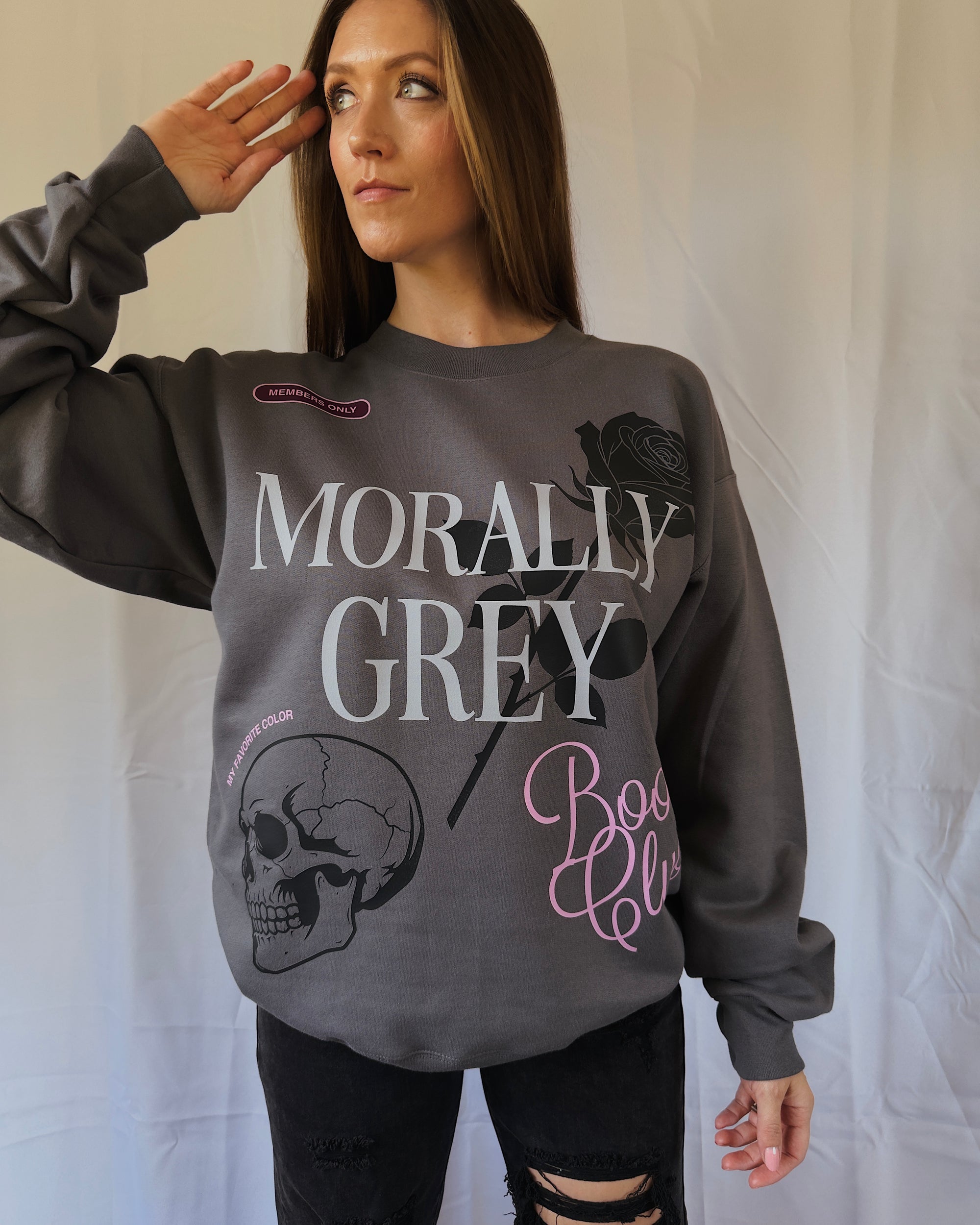 Morally Grey Book Club Crewneck