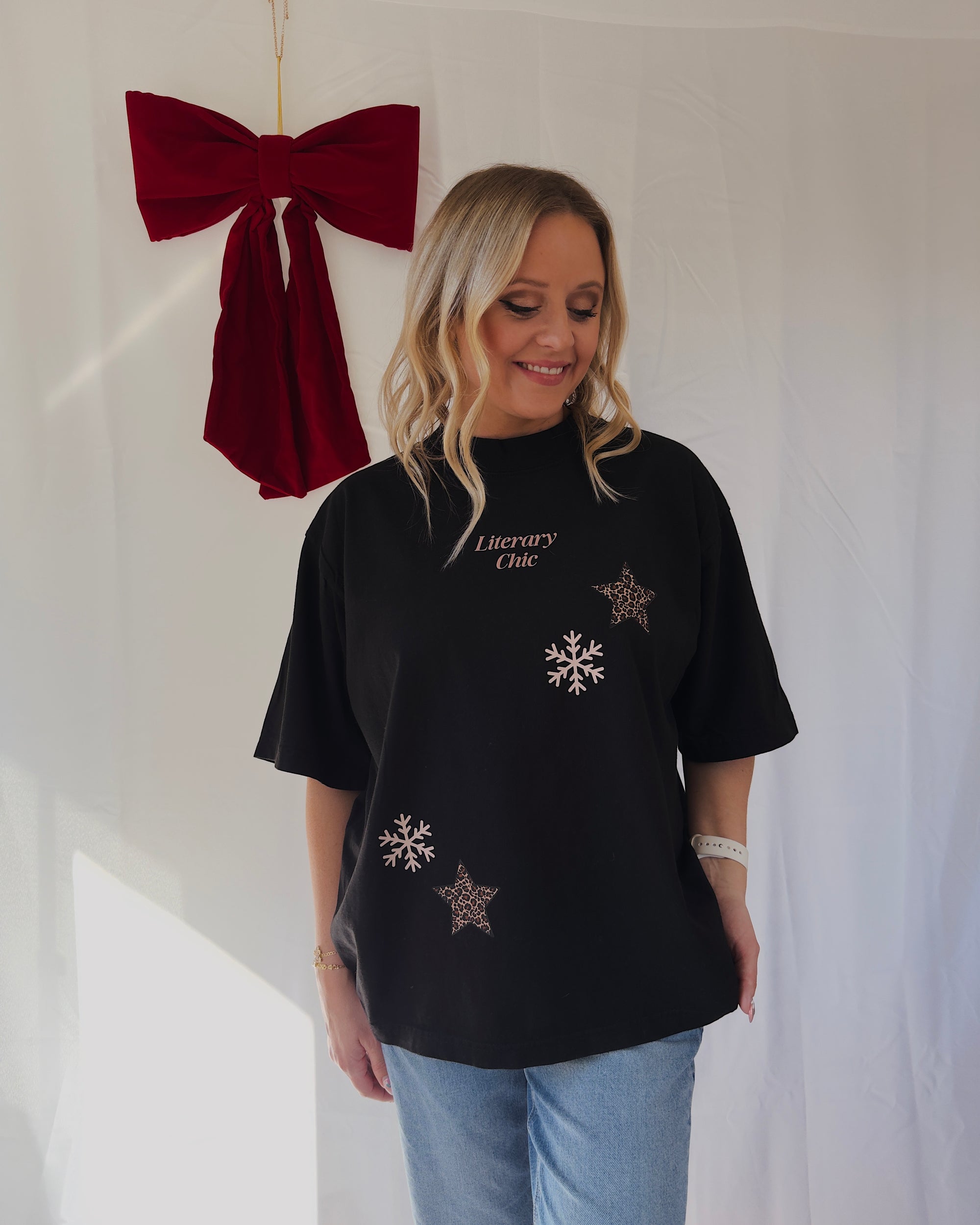 Leopard Stars Oversized Box Tee