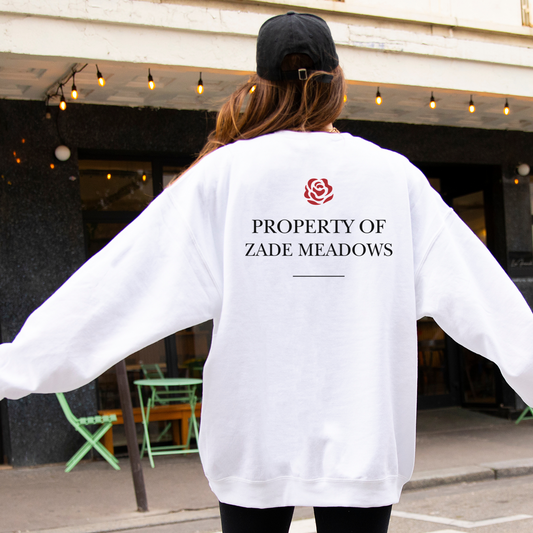 Property of Zade Meadows Sweatshirt - ASH/WHITE