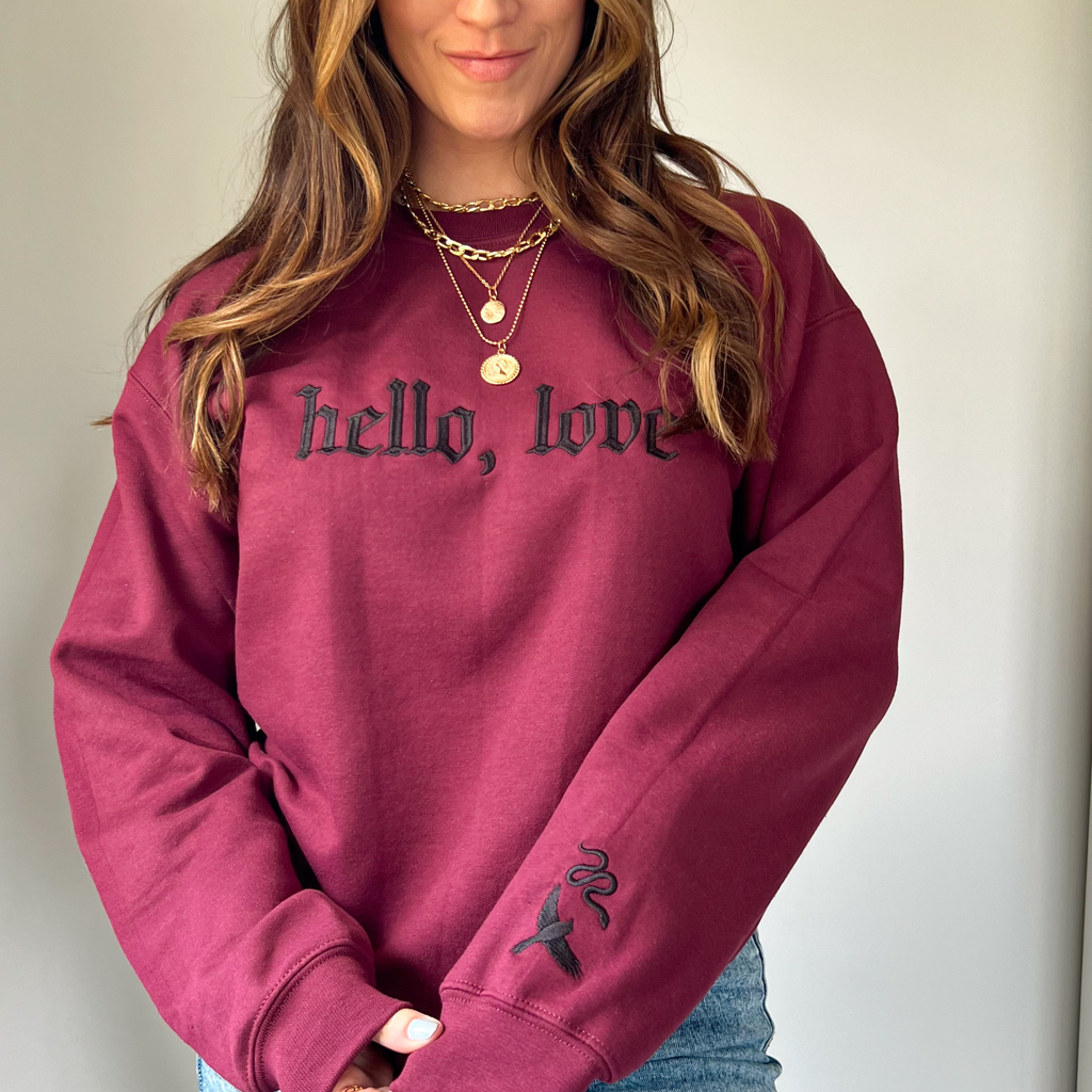 Hello, Love Embroidered Sweatshirt