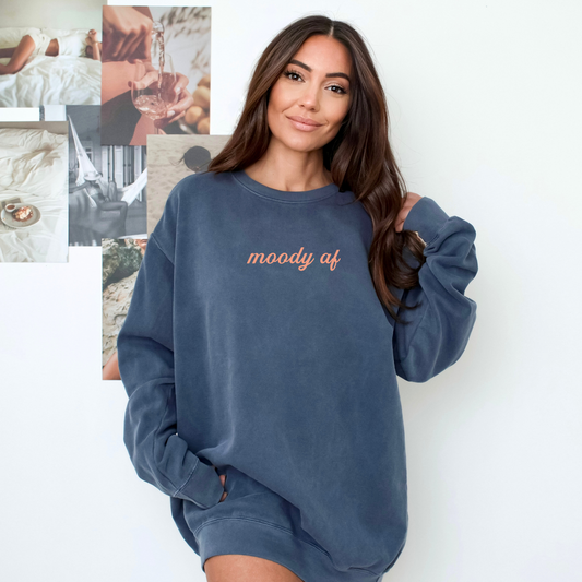 Moody AF Sweatshirt - DENIM/PEPPER