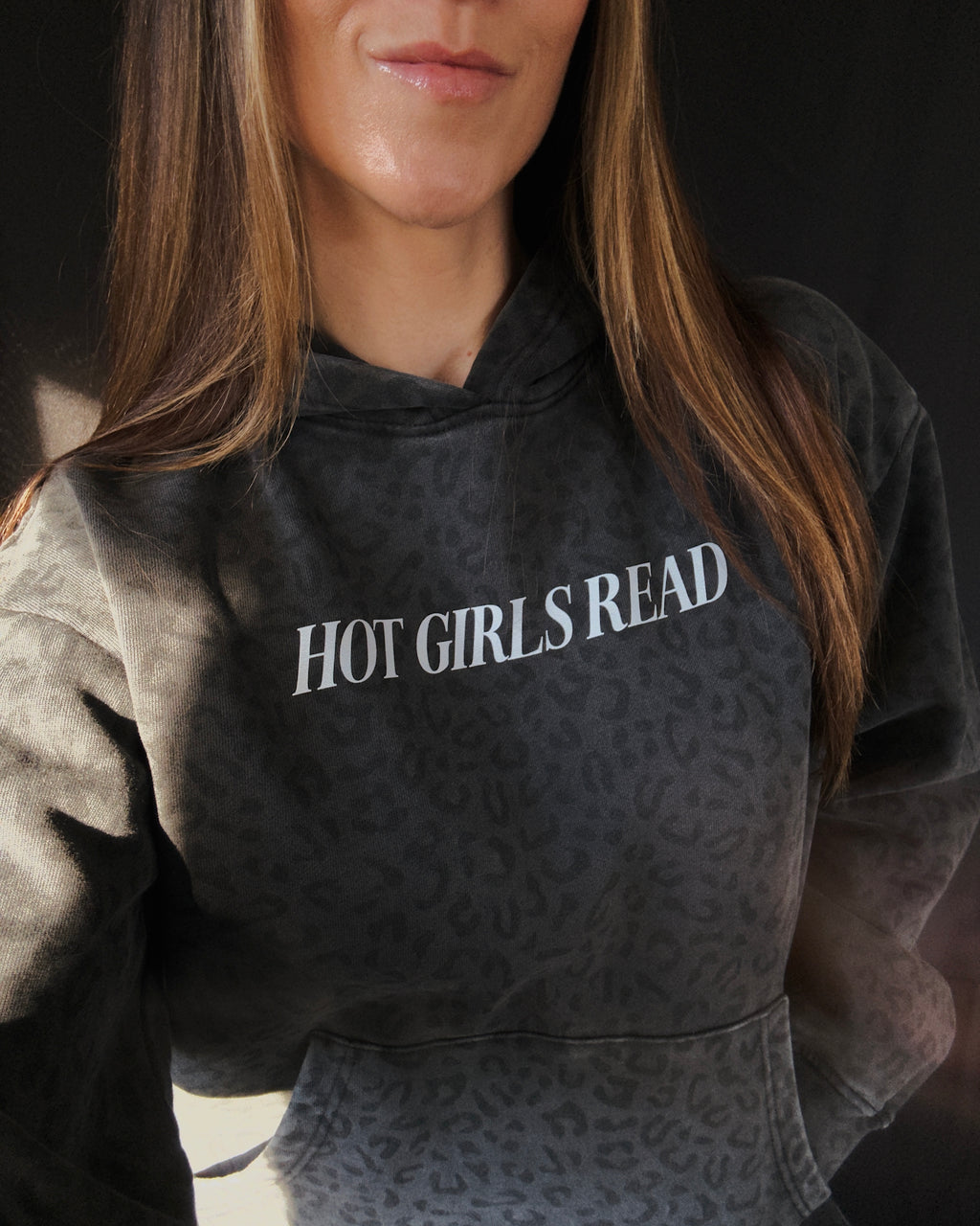 Hot Girls Read Midnight Leopard Hoodie